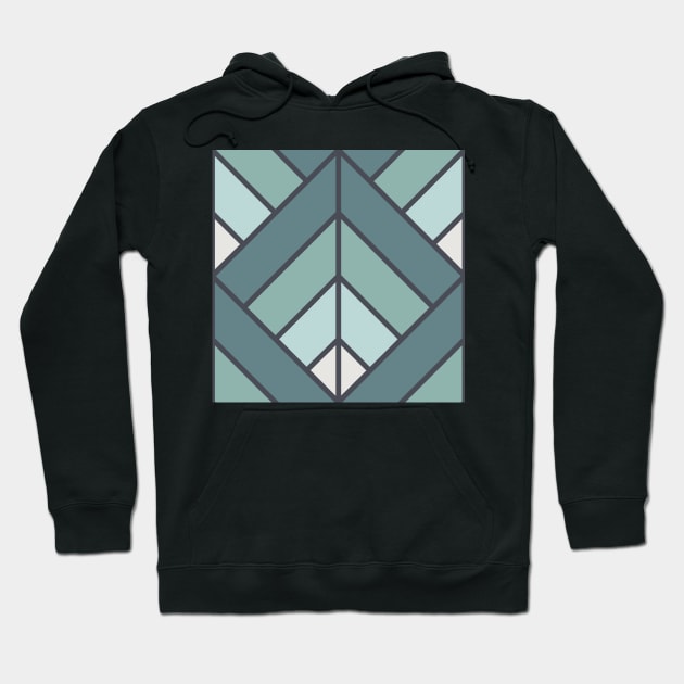 Geometric Pattern: Art Deco Diamond: Seafoam Hoodie by Red Wolf